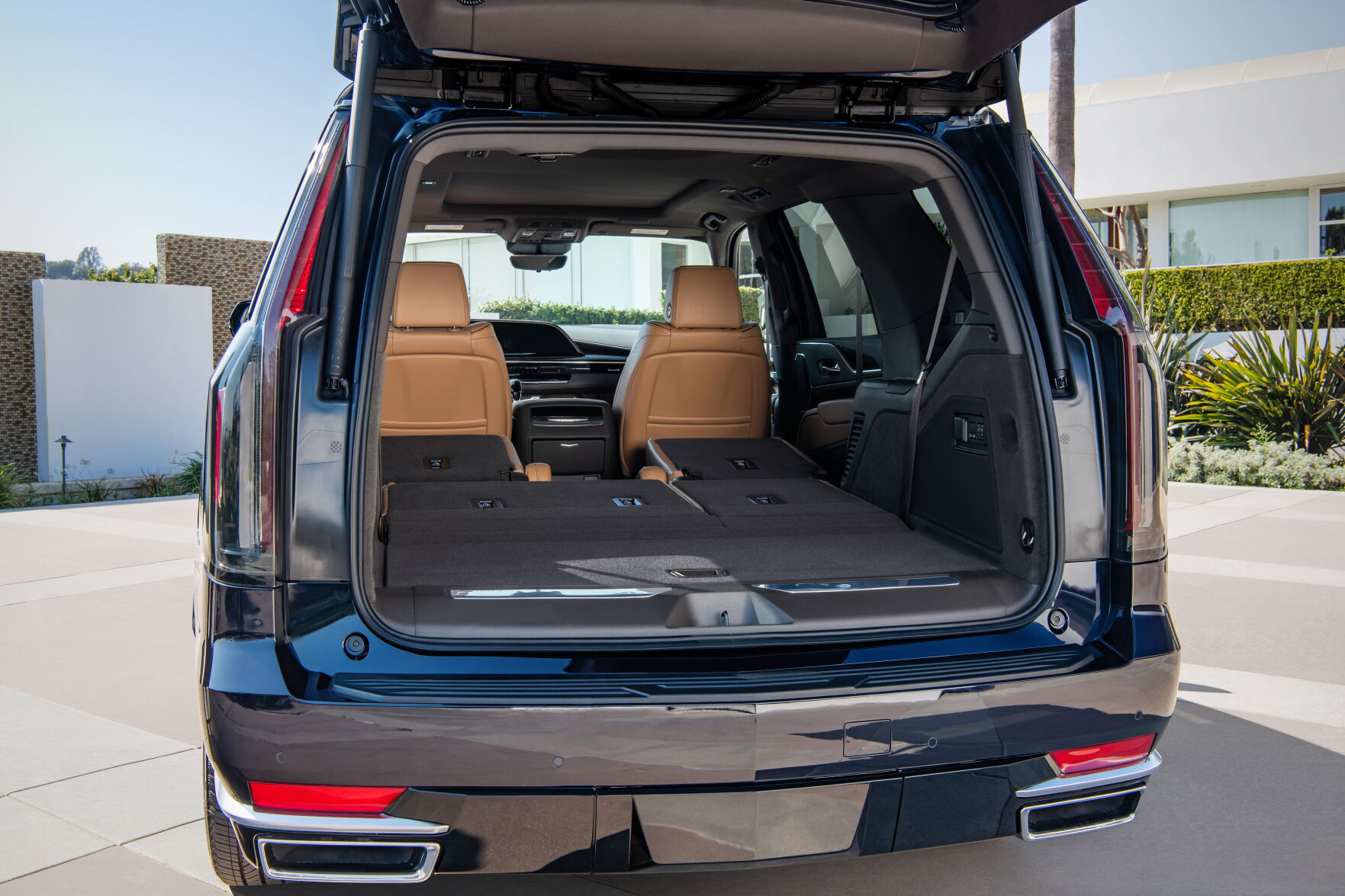 The second and third rows in the new 2021 Escalade fold nearly f